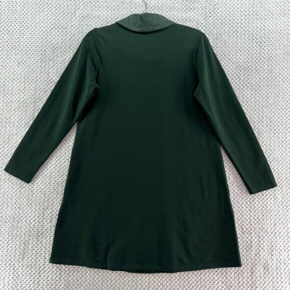 J Jill Dress Women SP Green A-Line Cowl Neck Long Sleeves Side Pockets Over Knee - Picture 7 of 14